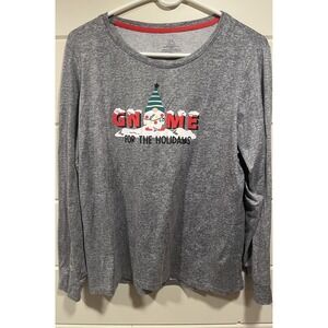 Secret Treasures Women's Small‎ Christmas Pajama Top Gnome for the Holidays